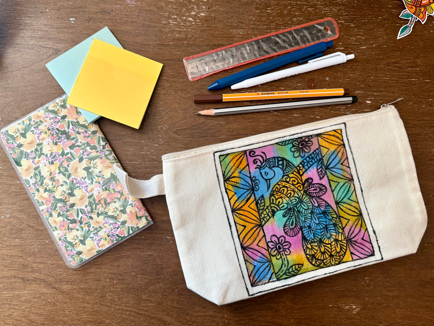 Versatile Hand-painted Pouch